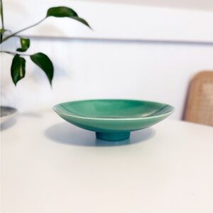 RARE 1950s William Manker MCM Green Pottery Console Dish